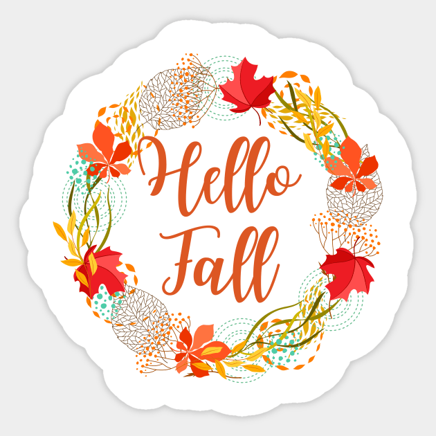 Hello Fall Floral Autumn Design Sticker by Ken Adams Store